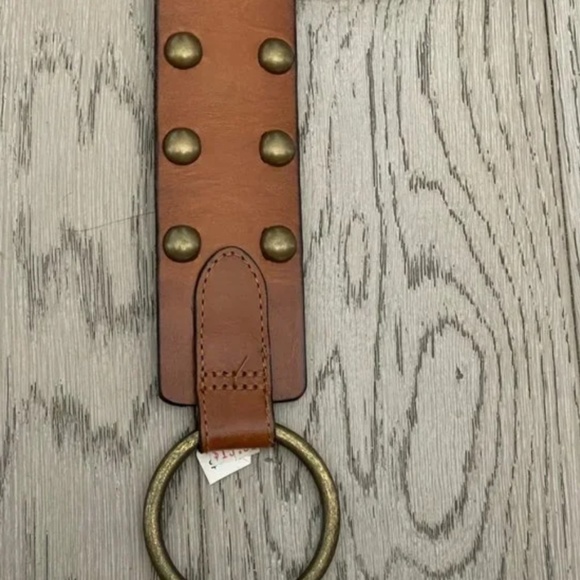 VINTAGE Abercrombie & Fitch genuine leather Studded Leather Belt New main image 9